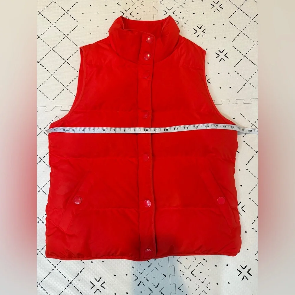 J. Crew Factory puffer‎ Dawn zip up vest in bright red S